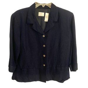 Emma James linen peplum blue jacket sz 14